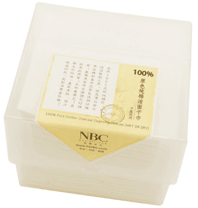 NOX BELLCOW-Wet and Dry Wipes 100 Pure Cotton Charcoal Cleansing Tissue